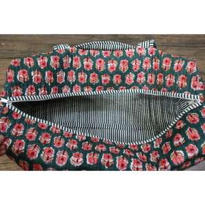 กระเป๋าเดินทางผ้าฝ้ายพิมพ์ลายบล็อกแบบอินเดีย ลายดอกไม้ สไตล์โบฮีเมียน น้ำหนักเบา หรูหรา ใช้สะพายไหล่ได้ - Product Image 6