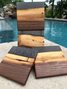 Sous-verre en bois poli classique de qualité supérieure a Z ENTERPRISES AZE-032 avec résine époxy transparente résistante à la chaleur pour le café et le thé - Product Image 3