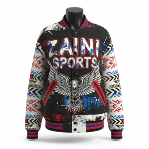 Chaqueta universitaria para mujer 350 GSM tela de algodón de lana forro suave parche de chenilla personalizado Logo patrón elegante chaqueta universitaria para mujer - Product Image 1