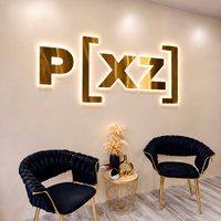 Enseigne commerciale personnalisée en acier inoxydable doré avec logo rétroéclairé, lettres 3D lumineuses, directement de l'usine, pour boutique