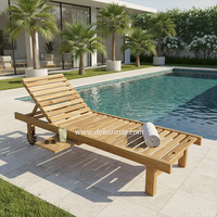 Chaise longue en teck moderne pour piscine et villa, utilisation extérieure, durable, écologique, mobilier de jardin