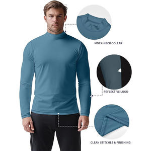 Chemise de compression à manches longues personnalisée pour hommes avec protection UV en tissu respirant et options de marque personnalisées - Product Image 3