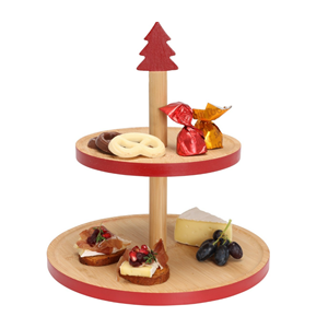 Soporte de Madera de Dos Niveles para Servir, Bandeja Navideña, Ideal para Hoteles, Restaurantes y Fiestas, Hecho en Vietnam - Product Image 5