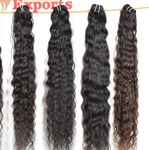 Extensions de cheveux humains indiens bouclés naturels non traités de meilleure qualité 100% paquets vierges bruts de couleur noire - Product Image 3