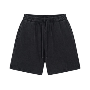 Alta calidad verano peso pesado 430 GSM francés Terry 100% algodón Hip-Hop pantalones cortos Streetwear Vintage ácido lavado pantalones cortos DDP envío - Product Image 1