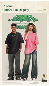 Camiseta de calle lavada con ácido rizador de gran tamaño personalizada de peso pesado Vintage Plain Boxy recortada para hombres DDP Shipping - Product Image 5