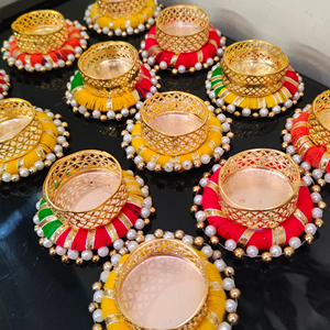 Porte-bougie indien fait à la main Diwali décoration de la maison faveur de mariage bougeoir cadeau de fête Diyas pour faveur de Pooja - Product Image 2