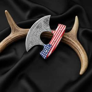 Cuchillo Ulu de Cocina Damasco, Funda de Cuero Hecha a Mano, Orientación de Mano Ajustable, Apto para Lavavajillas, Cortador de Pizza de Nuevo Diseño - Product Image 4