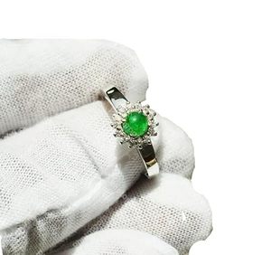 Bague pour femme émeraude naturelle et pierre précieuse CZ mai pierre de naissance fiançailles Cocktail minuscule bijoux faits à la main bague en argent sterling 925 - Product Image 1