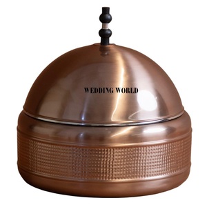 เครื่องอุ่นอาหารทำจากโลหะทองแดงผนังสองชั้นแบบคลาสสิกใหม่ดีไซน์หรูหรา - Product Image 2