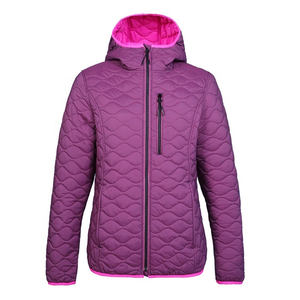 Chaqueta acolchada de lana de invierno de alta calidad para mujer, soporte transpirable con cremallera, con capucha, resistente al agua y al viento, servicio OEM - Product Image 1