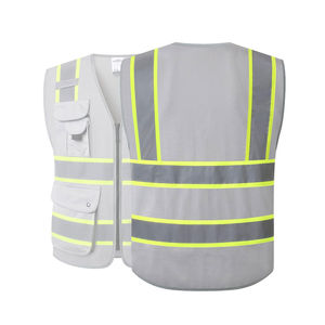 Chaleco de seguridad de alta visibilidad de secado rápido transpirable multifuncional con cremallera precio competitivo ropa reflectante - Product Image 2