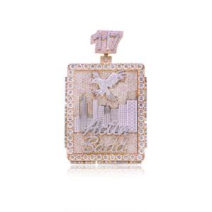 VVS Moissanite Rose Blanc Or Hip-hop Coupe Ronde Diamant Pendentif Bijoux De Mariage Pendentif Pour Hommes En Argent Sterling 925 - Product Image 3