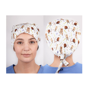 TOP SELLING casquettes satin chirurgical gommage casquette soins de santé infirmière bonnet casquettes dentiste gommage chapeau gommage avec tête-FMF uniform - OEM/ODM - Product Image 3
