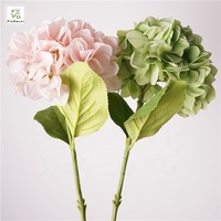 Fleur d'hortensia artificielle de haute qualité 62 cm, toucher réaliste, pour fête, hôtel, mariage, fleurs décoratives de table, vert, blanc, rose