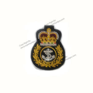 Wholesale Top Quality Best Design Custom Hand Made Embroidery Bullion Wire <b>Badges</b> New High Quality Blazer <b>Badges</b> - Product Image 5