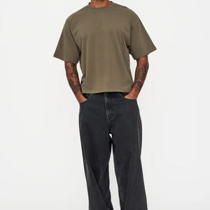 Hot Selling 100% Cotton <b>Men</b> Oversized <b>Crop</b> T Shirt <b>Top</b> Trending Custom Blank Design Comfortable And Soft Latest Arrival - Product Image 4