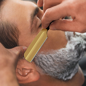 Manche en bois rasoir chauve-souris homme Style couteau de rasage pliant avec manche en bois rasoir de barbier bord droit pour barbier Logo personnalisé rasoir - Product Image 4