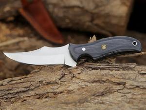 Cuchillo de caza de acero D2 hecho a mano con mango de madera Pakka y hermosa Funda de cuero personalizable compatible con OEM - Product Image 5