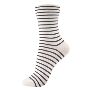 Chaussettes en coton tricoté respirantes pour femmes - Motif rayé Couleur pastel Chaussettes coréennes à usage quotidien - Product Image 4