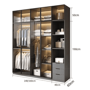 Armoire à portes vitrées Ohaha avec éclairage LED intégré - TCK007 - Product Image 5