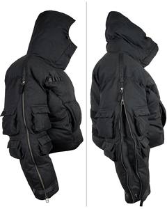 Venta al por mayor de encargo de nylon burbuja chaqueta acolchada de invierno de los hombres brillante extraíble con capucha cremallera manga Puffer chaquetas - Product Image 4