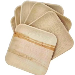 Assiettes à riz classiques carrées en bambou jetables écologiques de qualité supérieure motif végétal robuste durable pour - Product Image 1