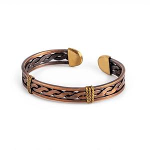 Handmade pure copper <b>bracelet</b> <b>for</b> men <b>women</b> arthritis pain relief healing <b>magnetic</b> therapy bangle adjustable open cuff design - Product Image 3