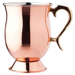 Mug en cuivre martelé artisanal avec poignée en laiton massif, pied doublé, pour cocktails et bières, accessoires de bar, en gros - Product Image 3