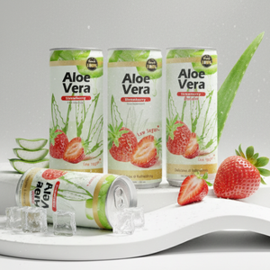 Jus aromatisé à l'aloe vera et à la fraise OEM/ODM, faible teneur en sucre, emballage PET/CAN - Product Image 1