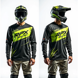 Maillot de course à manches longues personnalisé pour homme, respirant, chemise de motocross pour une conduite confortable en moto tout-terrain, techniques imprimées - Product Image 2