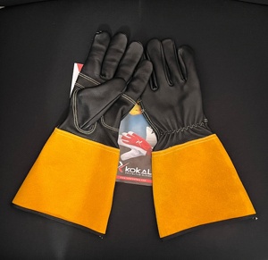 Guantes de Soldadura Tig Negros de Piel de Cabra de Primera Calidad, Protección MIG/TIG, Resistentes al Calor, Protección Contra Salpicaduras de Metal Fundido, Superior - Product Image 1