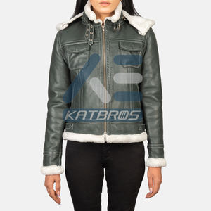 Veste élégante en cuir véritable pour femme, coupe confortable, couche chaude de qualité supérieure, style moderne, vêtement de tous les jours, vêtement d'extérieur élégant - Product Image 4