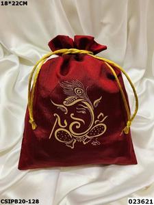 Bolsas con cordón temáticas Ganesh hechas a medida, ideales para usar como favores de boda y adecuadas para regalar - Product Image 5
