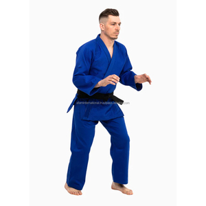 Vente en gros uniforme bleu judo judo blanc gi 800 + 280g 100% coton sérigraphie unisexe judogi logo personnalisé - Product Image 4