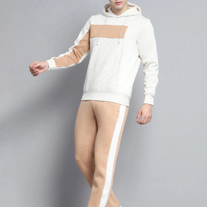 ชุดวอร์มแบบมีฮู้ดสำหรับผู้ชาย ผ้าฝ้ายฟลีซ 100% สวมใส่สบาย ระบายอากาศได้ดี ออกแบบโลโก้ได้ตามต้องการ สำหรับฤดูหนาว - Product Image 4