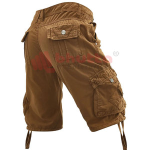Shorts Cargo Homme Décontractés Taille Mi-Haute en Coton 100% de Qualité Supérieure avec Fermeture Éclair et Quatre Poches, Style Urbain, Séchage Rapide - Product Image 3