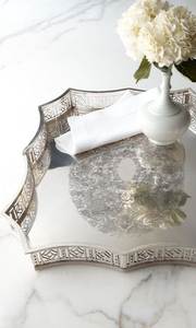 Plateau de service en métal de qualité supérieure avec poignée design, finition polie moderne, à un seul niveau, passe au lave-vaisselle, vaisselle - Product Image 6