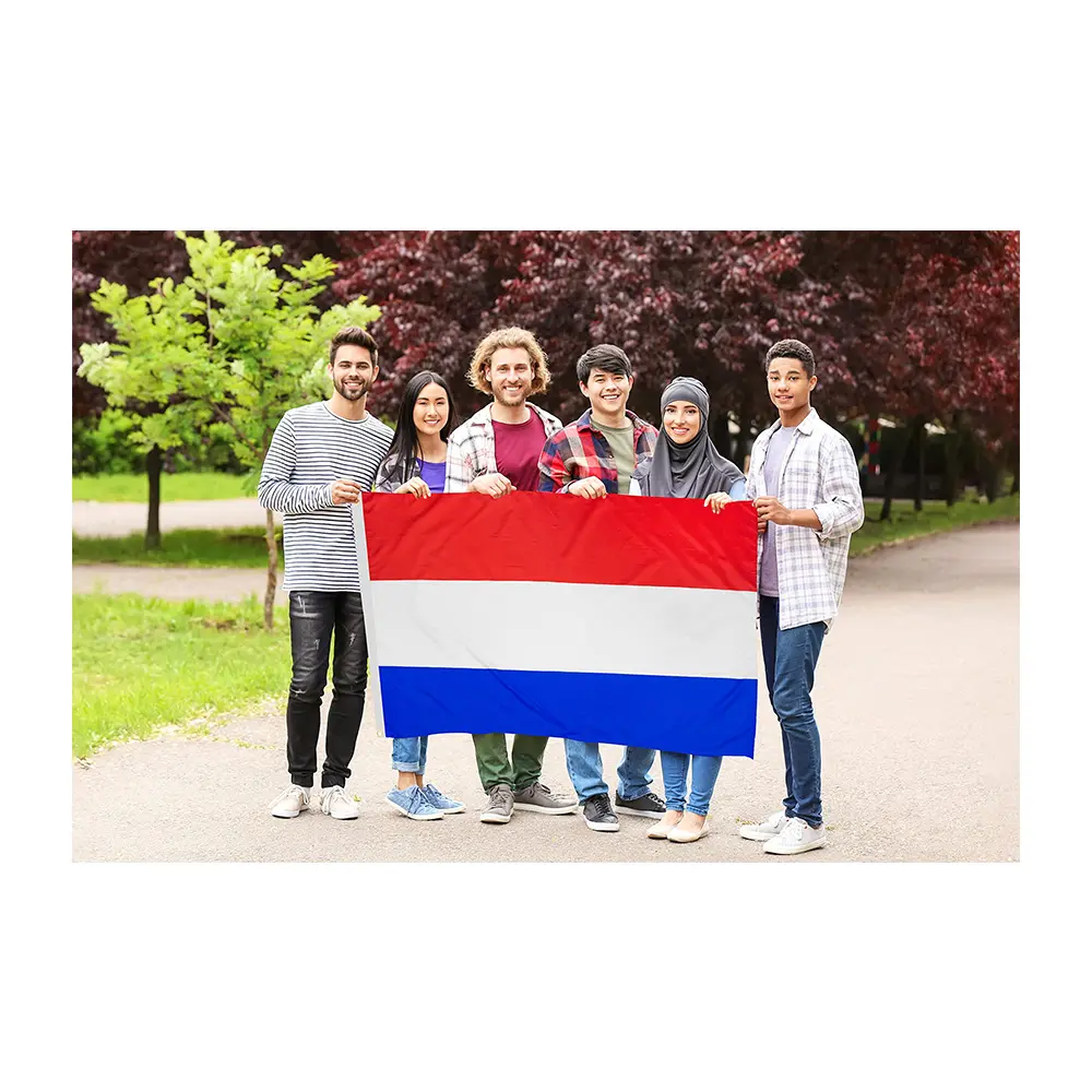 Euro 2024 Hot Selling Voetbal Juichende Producten 100% Duurzaam Polyester Aanpassen 3X5 Ft Vlag Nederland Vlag Van Nederland