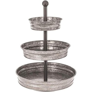 Soporte de pastel de metal galvanizado de 3 niveles Perfecto para bodas, fiestas y exhibiciones de postres Diseño duradero y elegante - Product Image 2