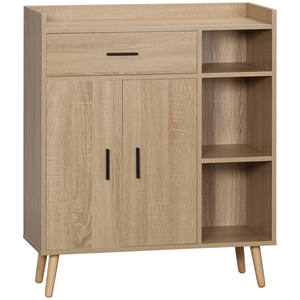 HOMCOM Aparador Multiusos Moderno con Gabinete y Cajón de Madera 80x30x96,5 cm - Product Image 1