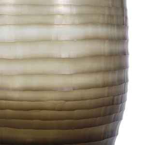 Green Hand-Carved Decorative Vase with Horizontal Ridges for Home Decor, Tabletop, and Elegant <b>Flower</b> <b>Display</b> - Product Image 3