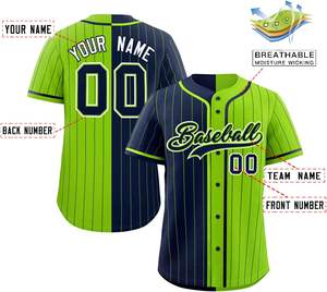 Maillot de baseball personnalisé tissu maille à séchage rapide chemise de softball boutonnée style professionnel matériel en sergé lettres brodées aspect USA - Product Image 2