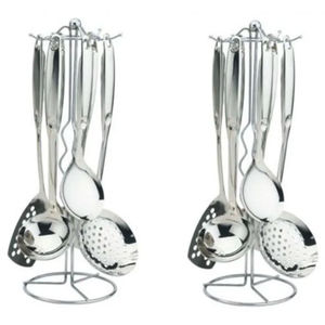 Pasta Server and Spoon Set Home and Kitchenware Flatware Silverware <b>Mirrored</b> Stainless Steel <b>Tabletop</b> Dining Food Cutlery Set - Product Image 3
