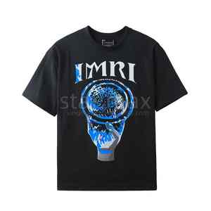 เสื้อยืดผู้ชายสีทึบแขนสั้นเปิดปิดออกแบบโลโก้ใหม่ฤดูใบไม้ผลิ - Product Image 1