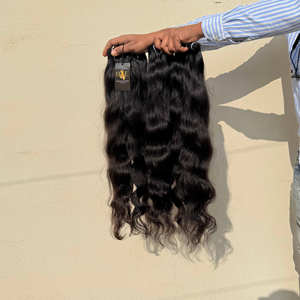 Cabello crudo Wefted Indian Virgin Raw Ondulado recto Rizado Cabello Tejido Brasileño visón cabello humano natural negro Rizado paquetes - Product Image 1