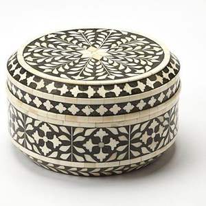 Joyero tradicional con incrustaciones de hueso indio con arte floral Caja de almacenamiento hecha a mano del mejor proveedor - Product Image 5