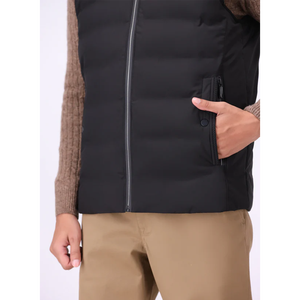 Gilet matelassé formel d'hiver pour homme, motif paisley, polyester respirant avec fermeture éclair, service OEM, vêtement d'extérieur coupe-vent - Product Image 4