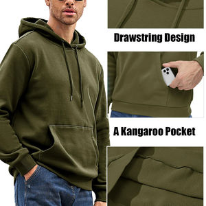 Sweat-shirt léger 380 Gsm à manches longues, couleur personnalisée, vêtements d'extérieur, design OEM, basiques, coton mélangé, sweat-shirt à capuche pour hommes - Product Image 5