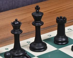 International Series Unweighted Plastic Chess Pieces Set 34 Pieces with Extra Queens 3.8 Inch King At Affordable Price - Product Image 1